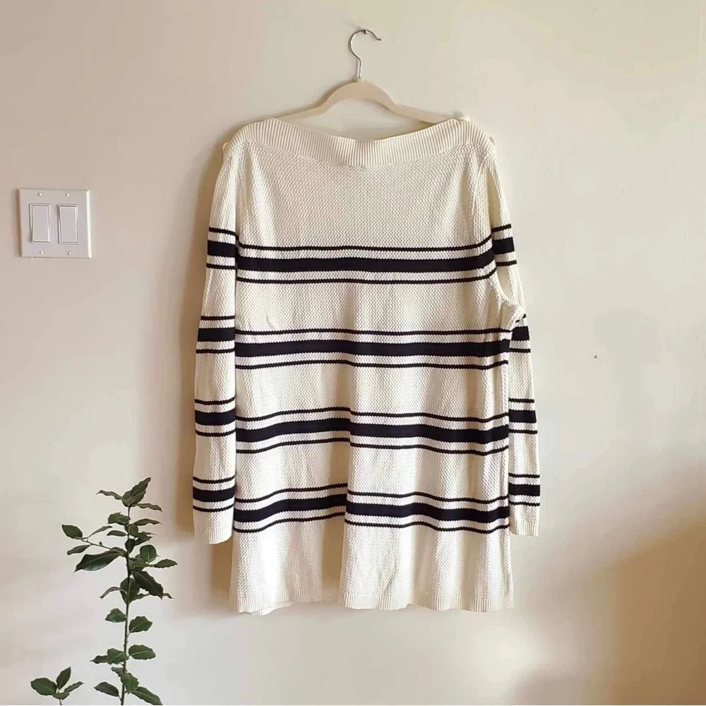 Talbots Boatneck Nautical Stripe Sweater Size 3X